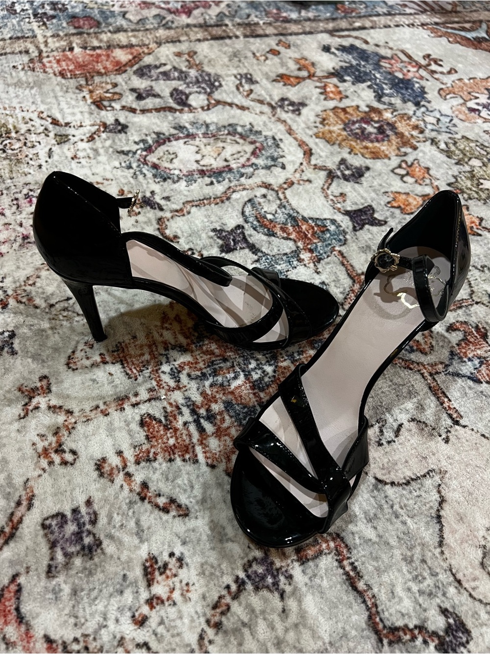 Ted Baker Black Patent Ankle-Strap High Heels